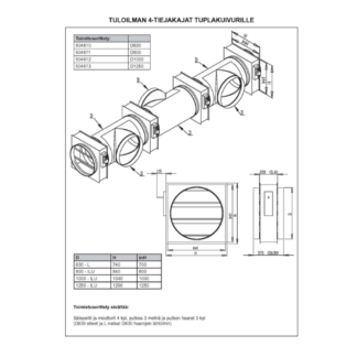 Air duct 4-way divider Ø1000mm